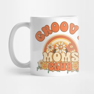 Groovy moms club Retro quote gift for funny mother Vintage floral pattern Mug